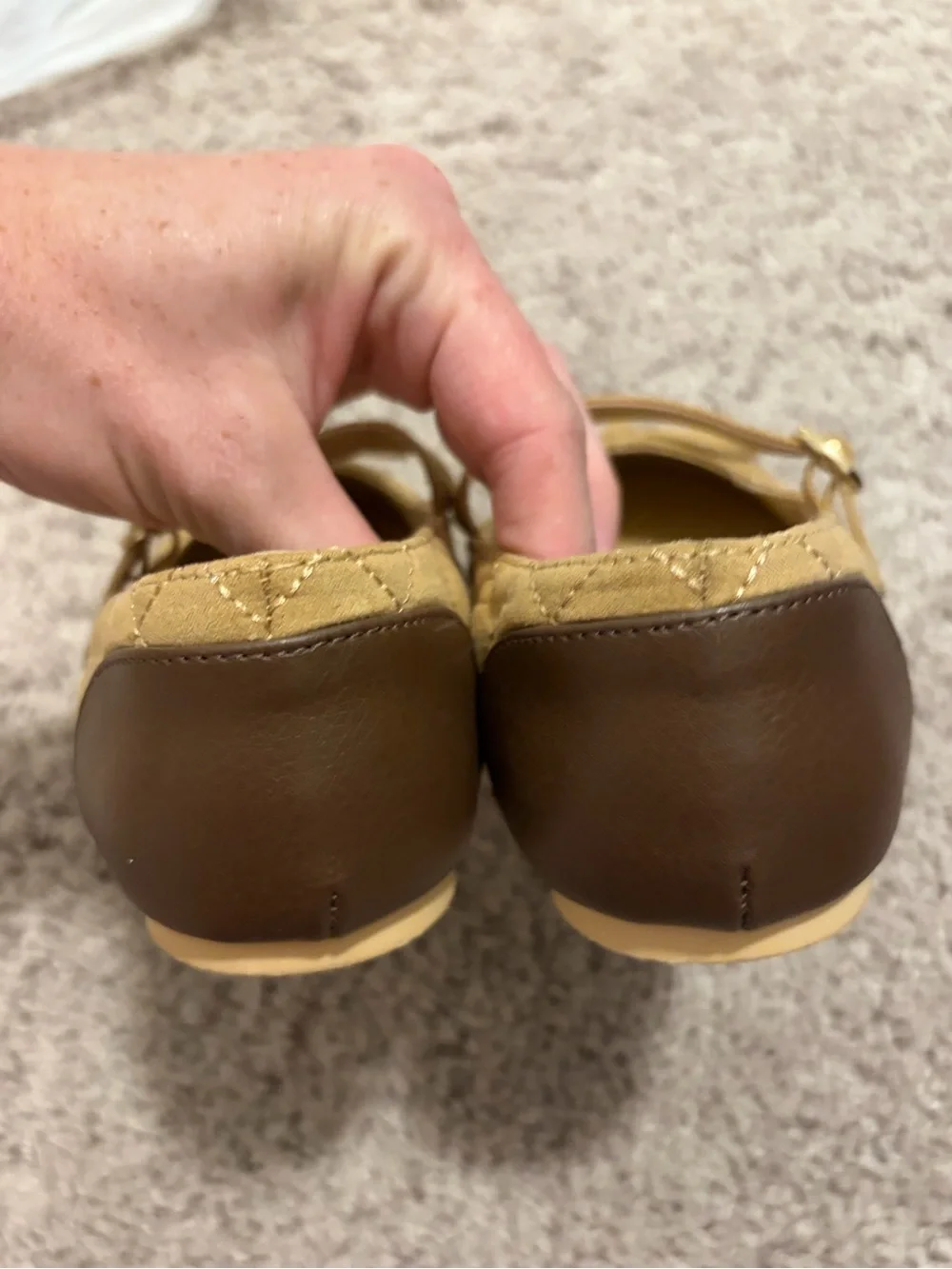 Janie and Jack Quilted Cap Toe Mary Jane Bow Ballet Flats